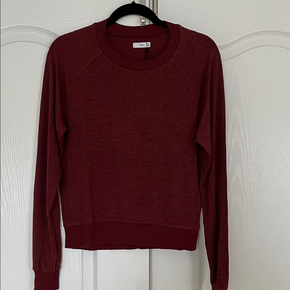 TNA Burgundy Crew Neck Sweater